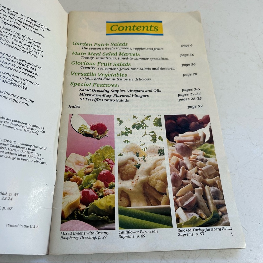 💥5/$25 Vintage Pilsbury super salads and vegetables paperback‎ cookbook 1988 - Picture 5 of 7